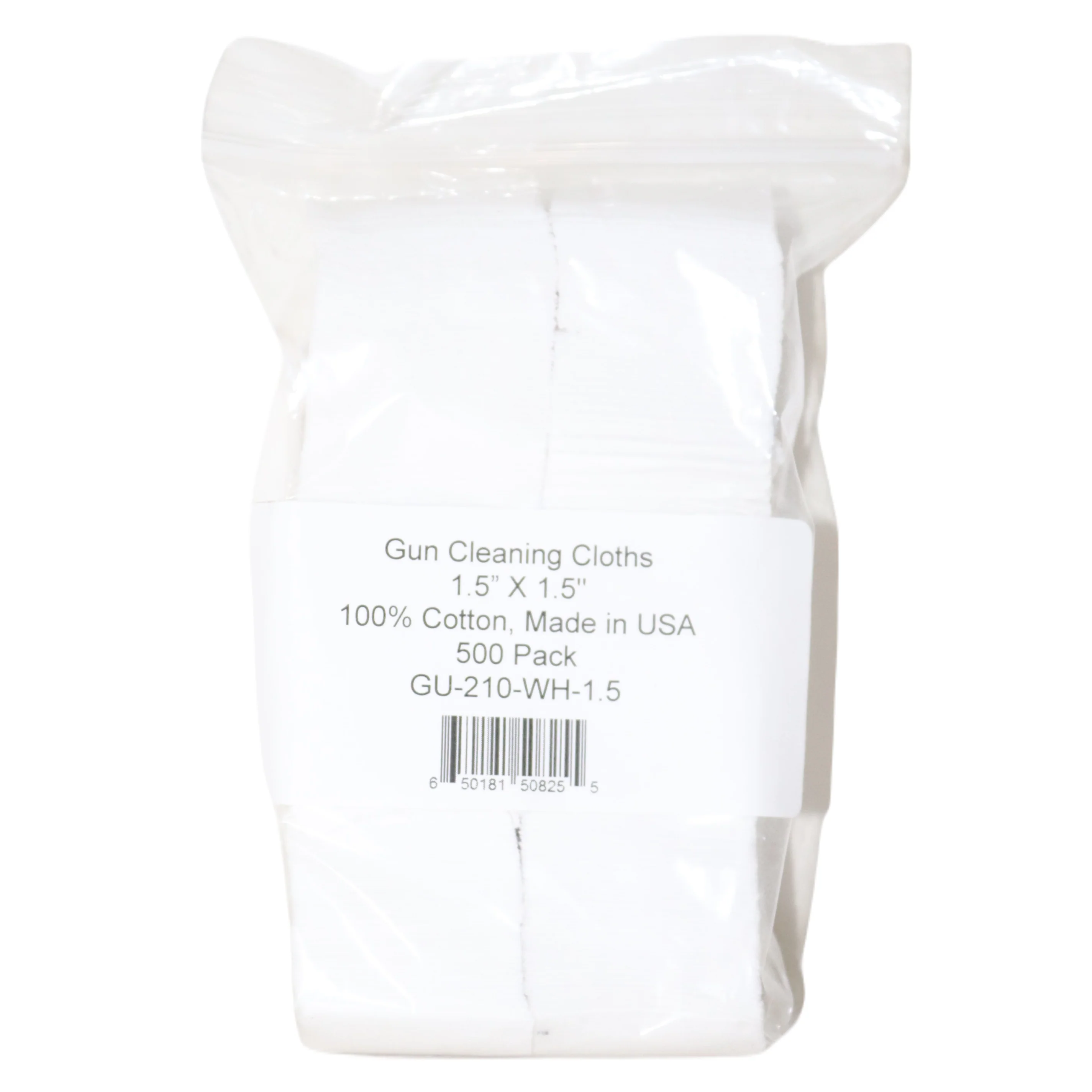 1.5" x 1.5" Cotton Gun Cleaning Cloths— 500 Pack - Image 2