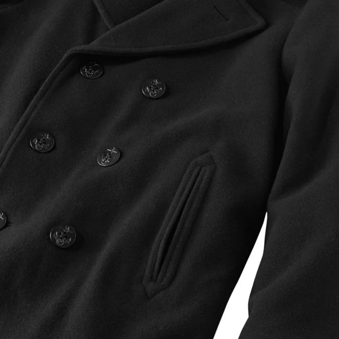 Authentic Wool Blend Peacoat— Black & Oxford Grey - Image 5