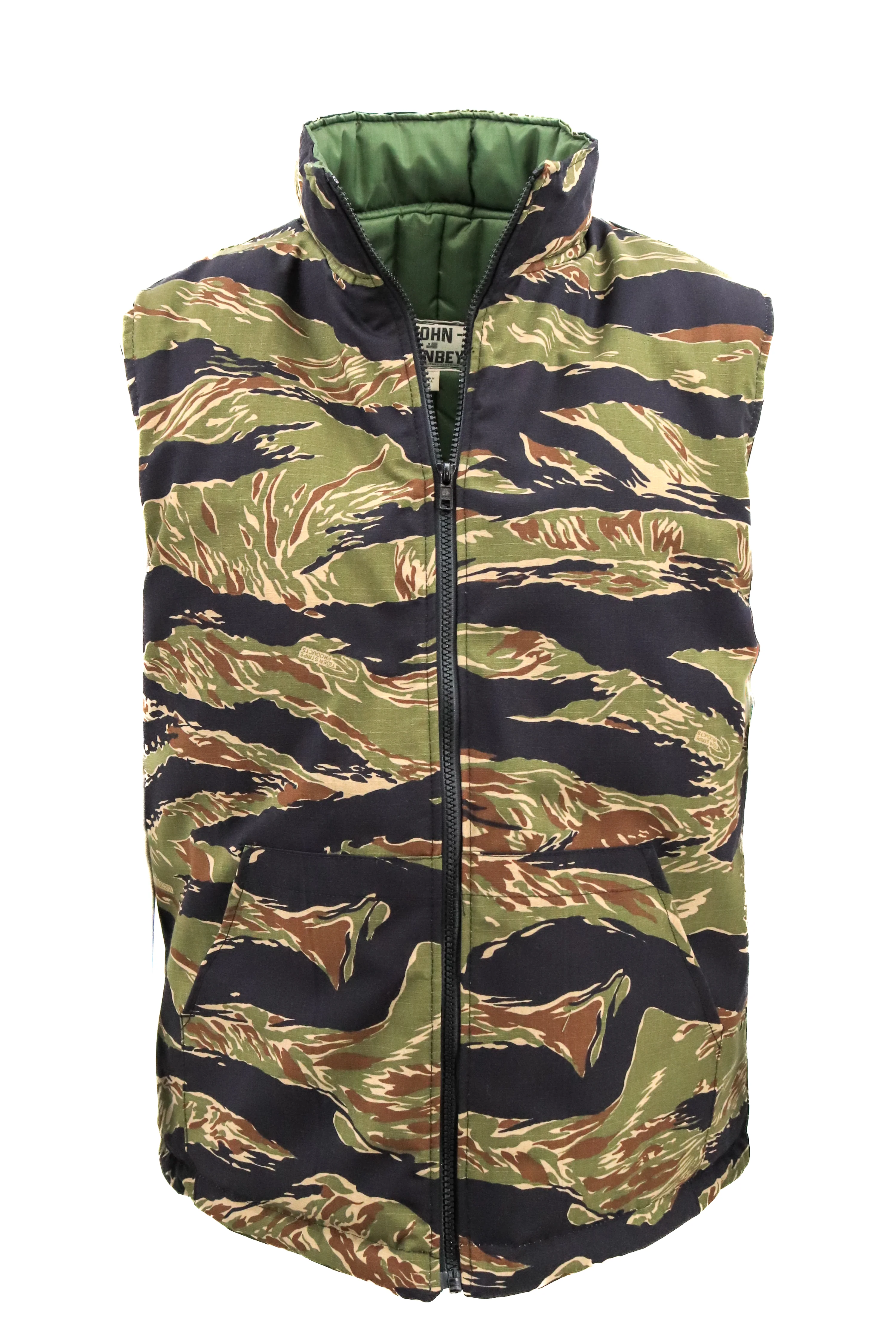 Tiger Stripe Cotton Ripstop Vest With Quilted Lining - Made in the US - Image 4