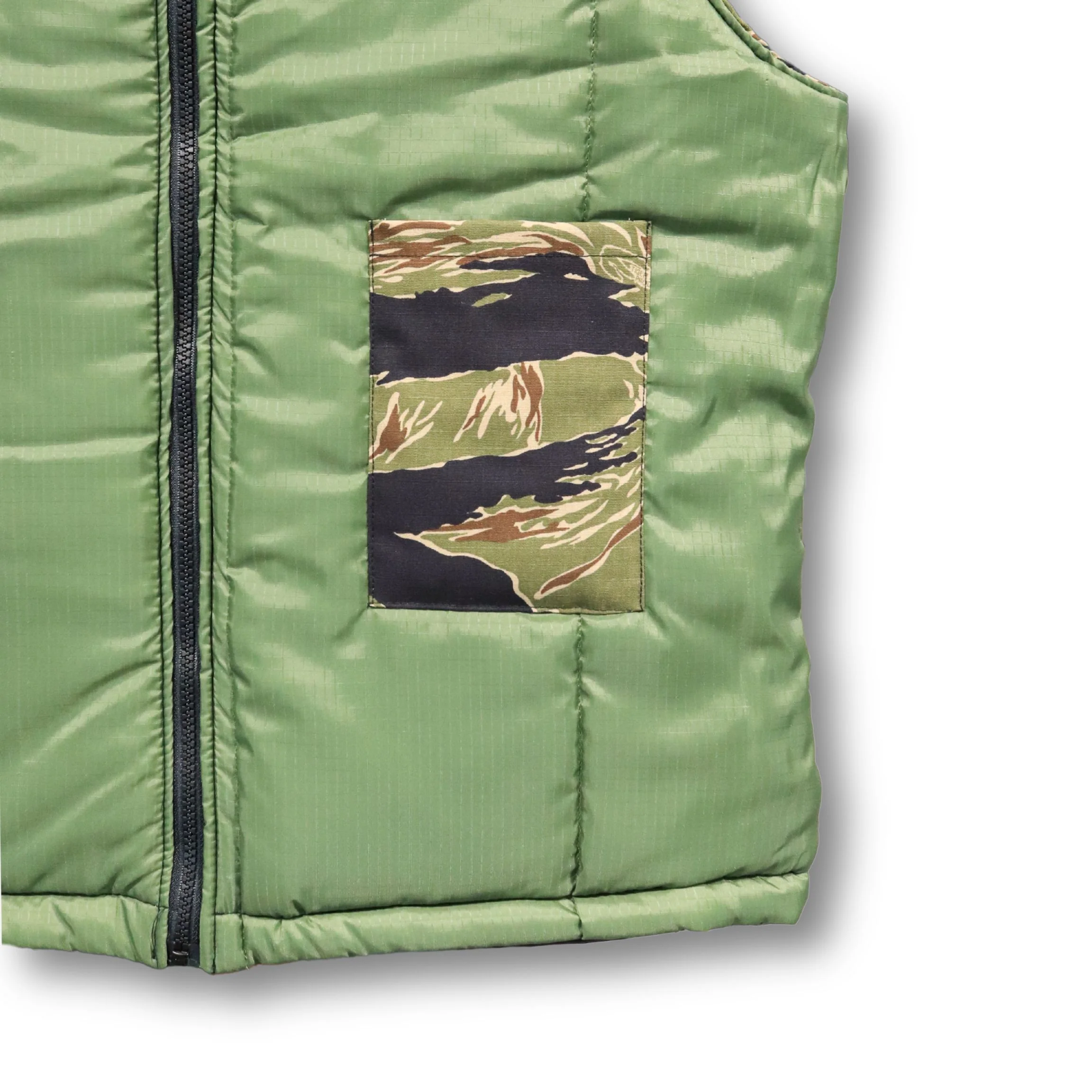 Tiger Stripe Cotton Ripstop Vest With Quilted Lining - Made in the US - Image 5
