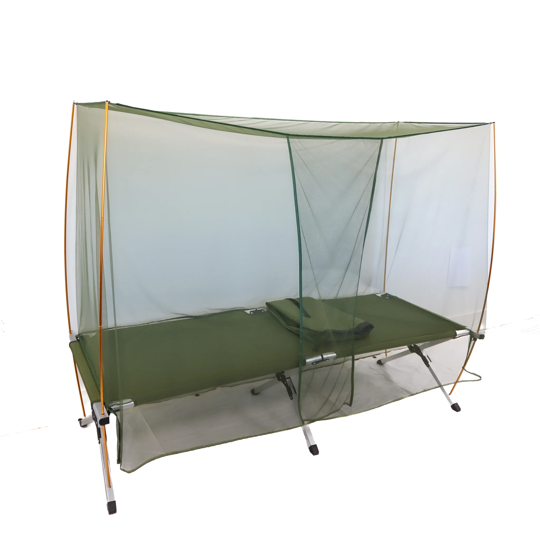 Folding Aluminum Cot W/ Netting, Poles, and Pouch - Image 2