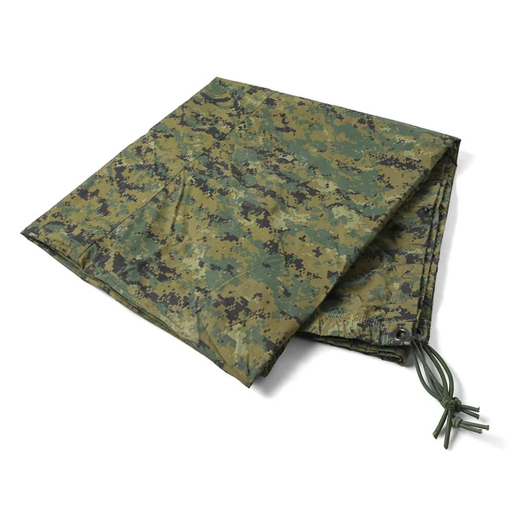 GI USMC Reversible Tarp— Used, Damaged - Woodland Camo - Image 2