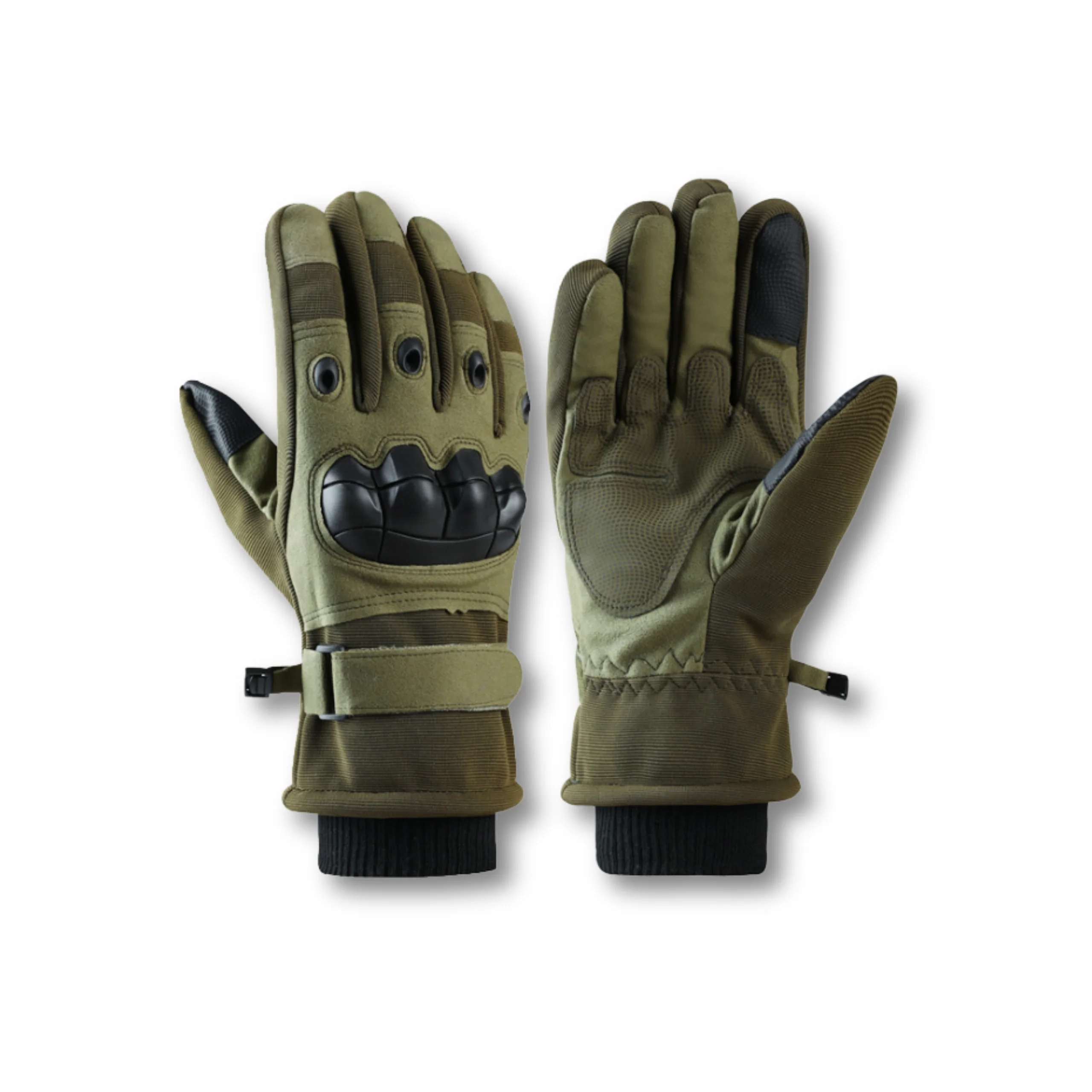 Hard Knuckle Full Finger Gloves W/ Fleece Lining - Image 3
