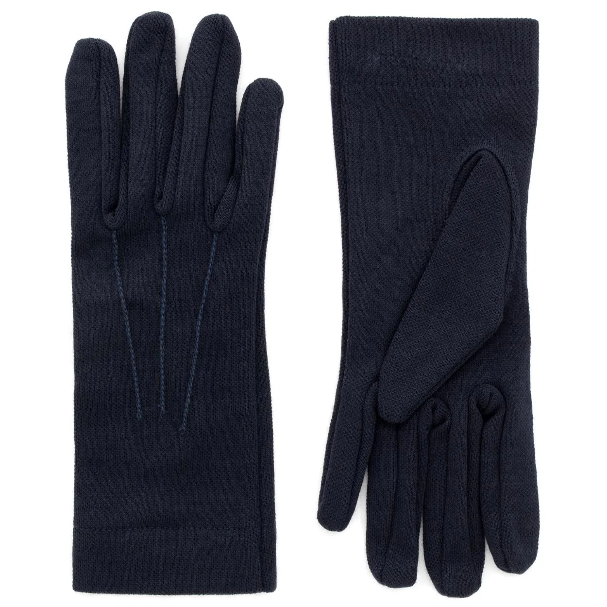 Italian Wool Blend Dress Gloves— Navy - Image 3