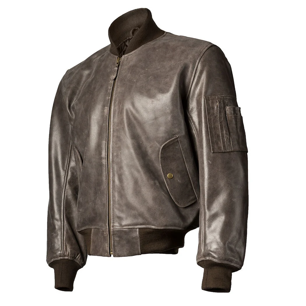 Leather MA-1 Flight Jacket - Image 6