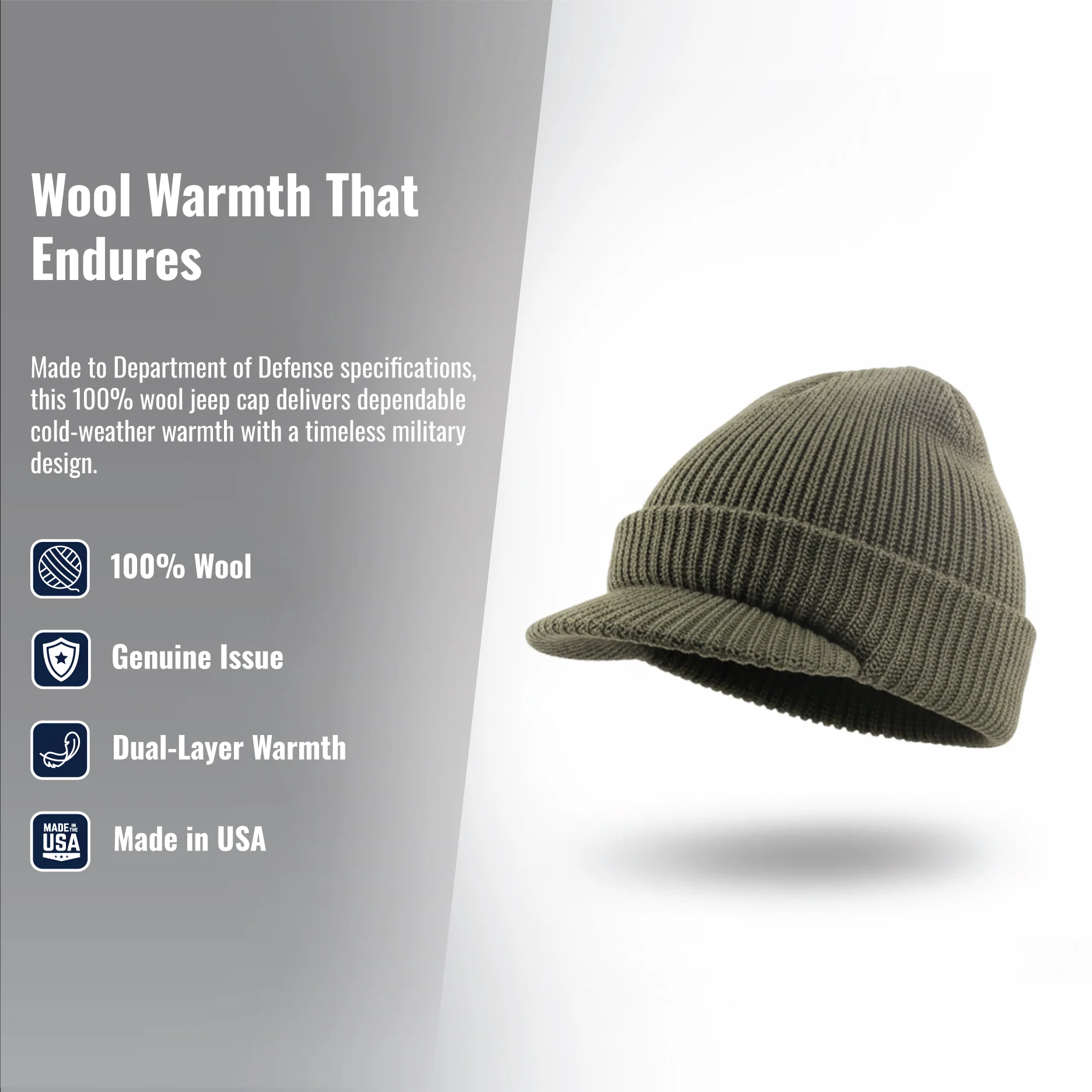 Military Wool Jeep Cap - Image 10