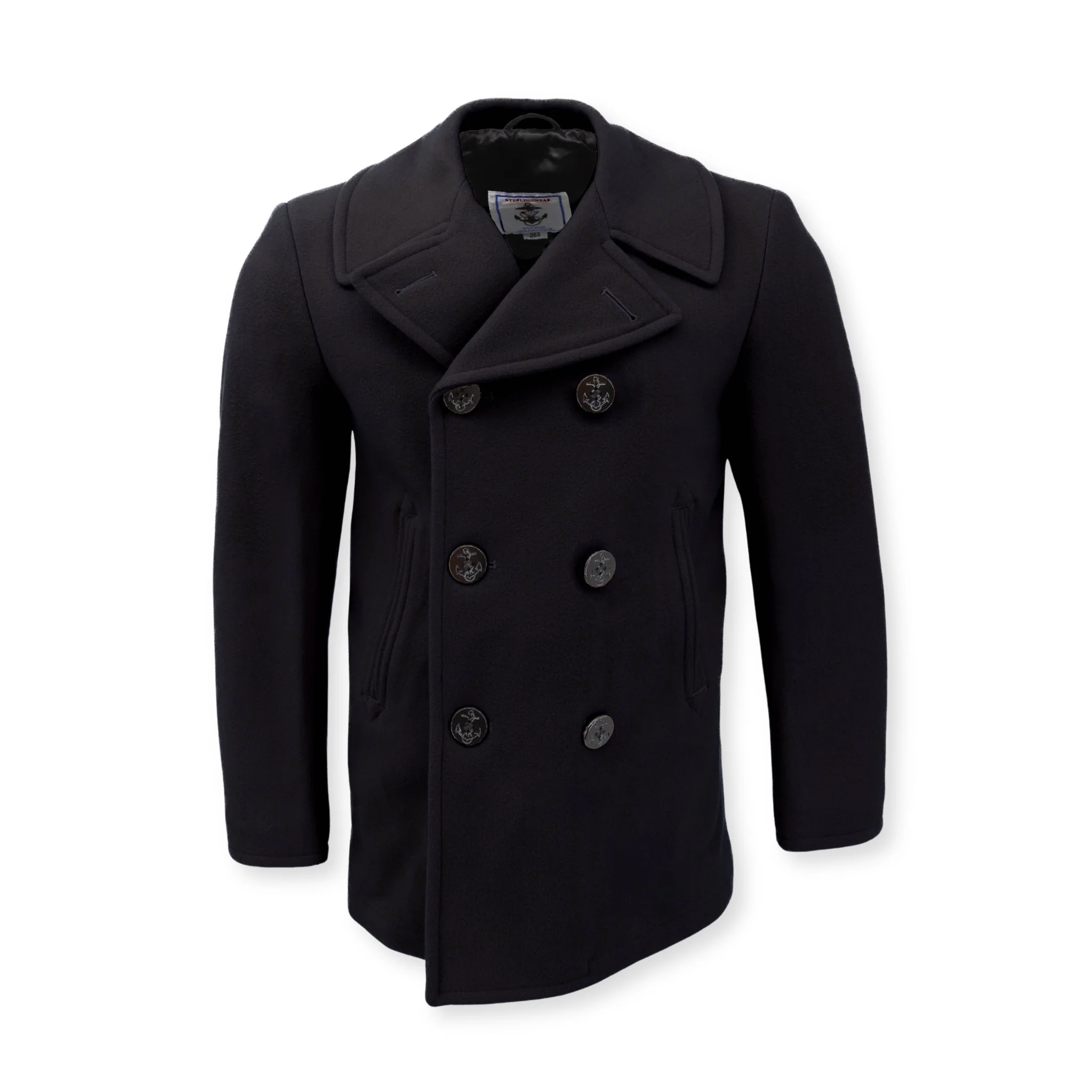 Men's Navigator Wool Peacoat— Black