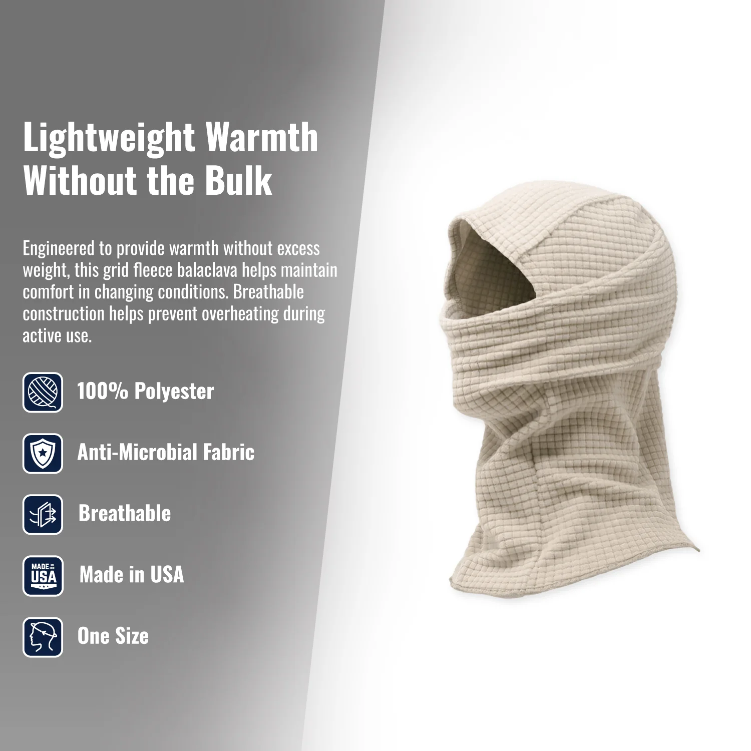 Grid Fleece Balaclava Hood - Image 7