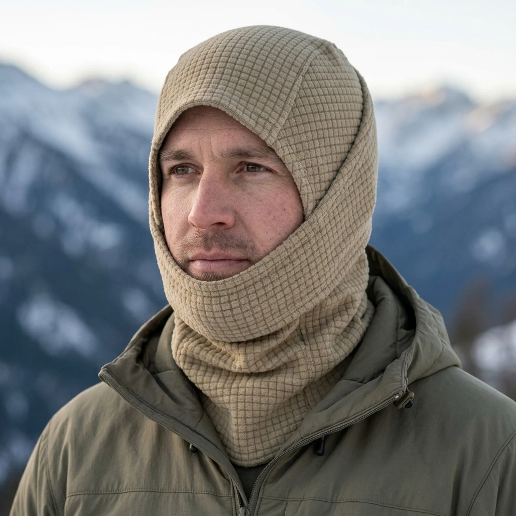 Grid Fleece Balaclava Hood - Image 9