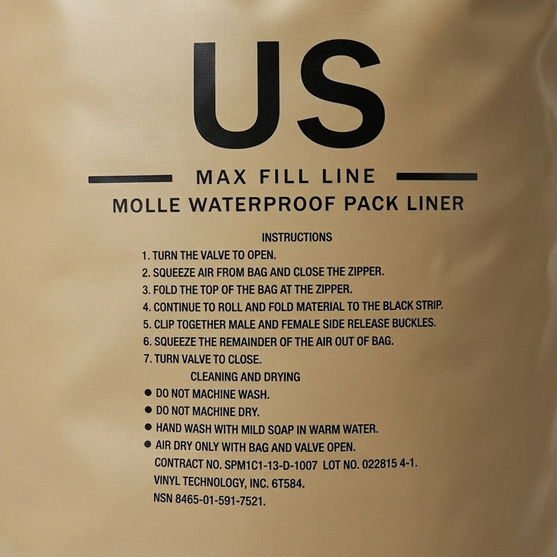 U.S. G.I. Military Waterproof Large Molle Pack Liner Bag - Used - Image 3